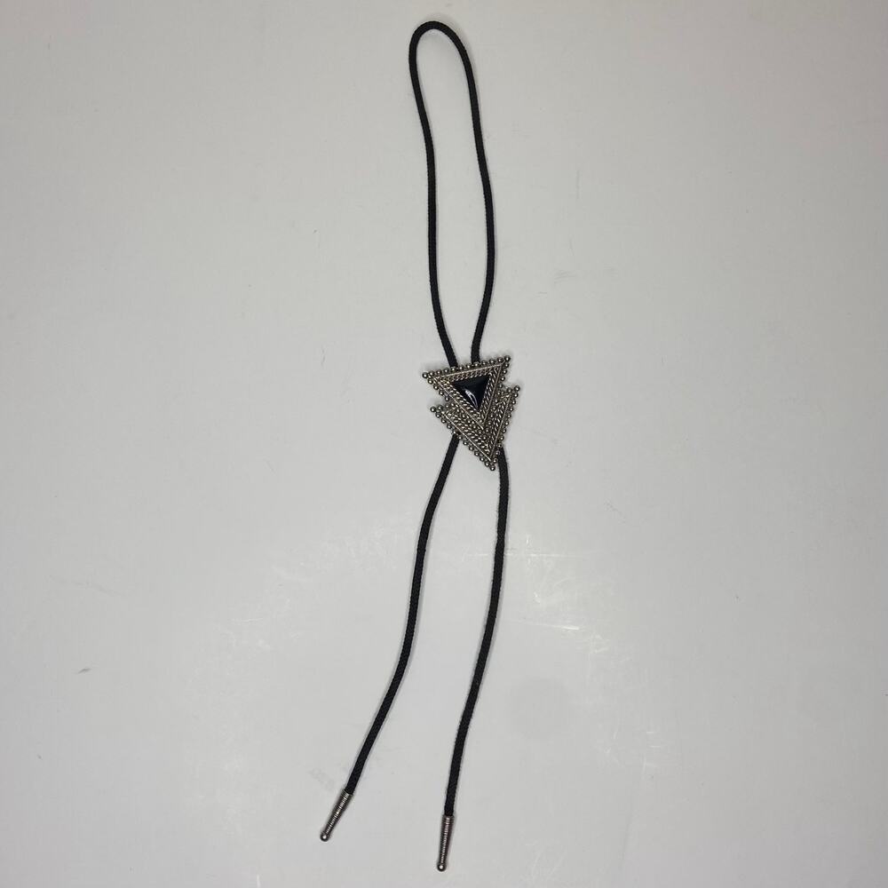 Vintage Black & Silver Neck Tie
